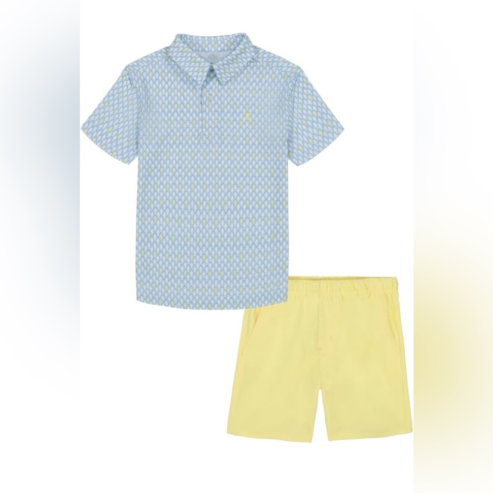 IZOD infant Blue and Yellow polo and short set